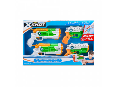 Водный бластер Zuru X-Shot Water Фаст Филл 2 шт. Нано и 2 шт. Микро 1-00429875_1