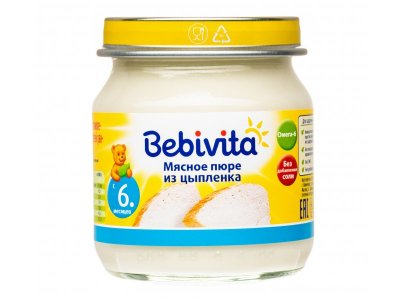 Пюре Bebivita Цыплёнок с 6 мес., 100 г 1-00453536_1