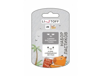 Набор ластиков Listoff Прямоугольные с печатью 2 шт 1-00455089_1