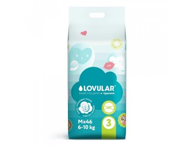 Подгузники-трусики Lovular Sweet Kiss M 6-10 кг, 46 шт 1-00455147_1