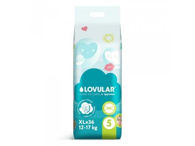 Подгузники-трусики Lovular Sweet Kiss XL 12-17 кг, 36 шт 1-00455149_1