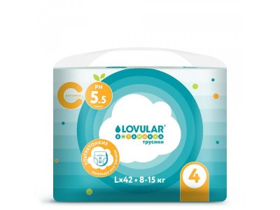 Подгузники-трусики Lovular Витаминка L 8-15 кг, 42 шт 1-00455155_1