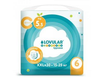 Подгузники-трусики Lovular Витаминка XXL 15-25 кг, 30 шт 1-00455157_1