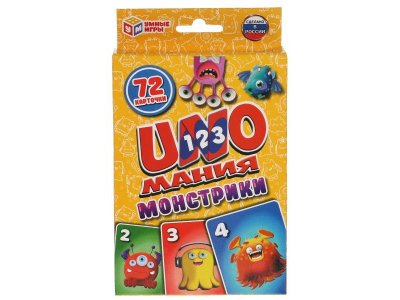 Игра развивающая Умные игры Уномания Монстрики, 72 карточки 1-00454935_1