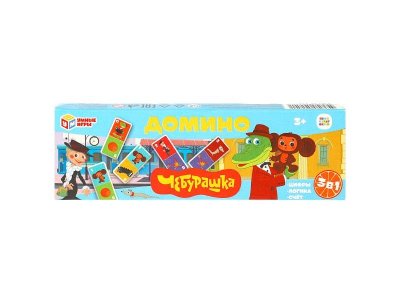 Игра развивающая Умные игры Союзмультфильм Чебурашка Домино 3 в 1 1-00454951_1