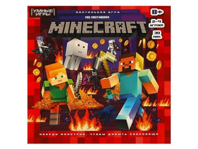 Игра-ходилка настольная Умные игры По мотивам Minecraft, 40 карточек 1-00454973_1