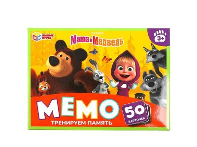Игра развивающая Умные игры Мемо Маша и медведь Тренируем память, 50 карточек 1-00455017_1