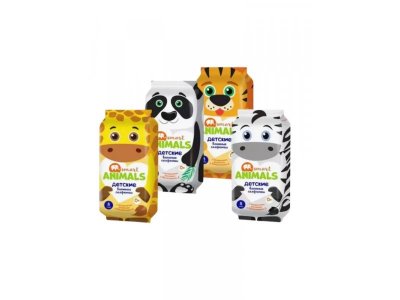 Салфетки влажные Smart Animals, 8*8 шт 1-00453358_2
