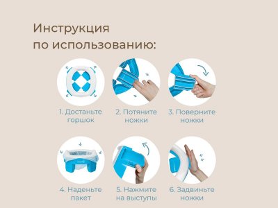 Горшок дорожный Roxy-Kids HandyPotty 2 в 1 с тремя пакетами 1-00162276_13