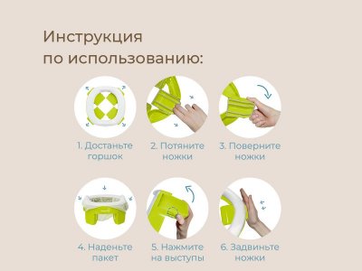 Горшок дорожный Roxy-Kids HandyPotty 2 в 1 с тремя пакетами 1-00231605_12