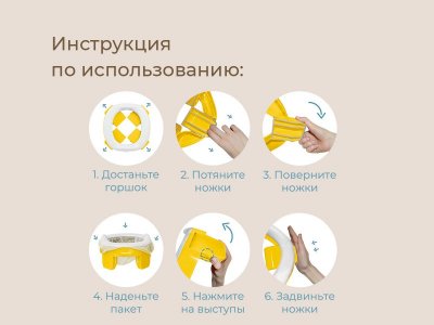 Горшок дорожный Roxy-Kids HandyPotty 2 в 1 с тремя пакетами 1-00345690_13