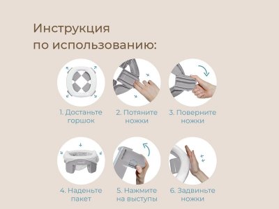 Горшок дорожный Roxy-Kids HandyPotty 2 в 1 с тремя пакетами 1-00345691_13