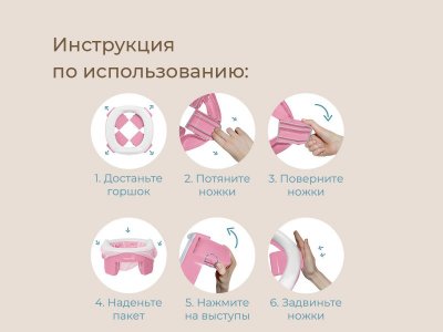 Горшок дорожный Roxy-Kids HandyPotty 2 в 1 с тремя пакетами 1-00345692_13
