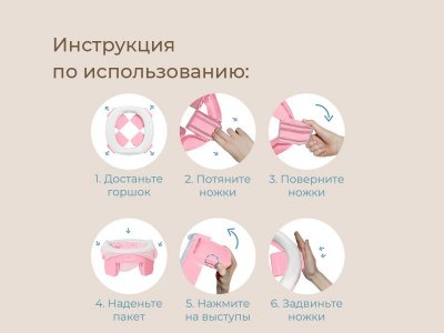 Горшок дорожный Roxy-Kids HandyPotty 3 в 1 c многоразовой вкладкой 1-00345695_13