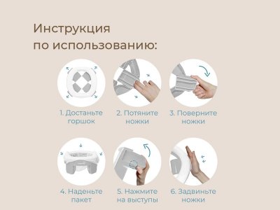 Горшок дорожный Roxy-Kids HandyPotty 3 в 1 c многоразовой вкладкой 1-00400127_13