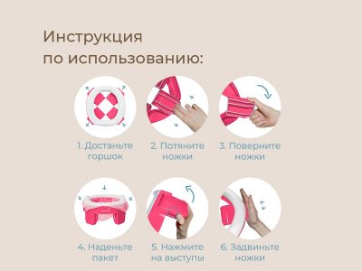 Горшок дорожный Roxy-Kids HandyPotty 3 в 1 с универсальной вкладкой 1-00428154_13