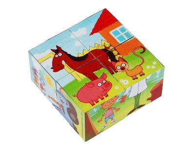 Игрушка развивающая Играем вместе Синий трактор набор из 4 кубиков 1-00454949_2