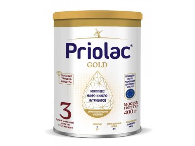 Напиток Priolac Gold 3 молочный с 12 месяцев 400 г 1-00456383_1