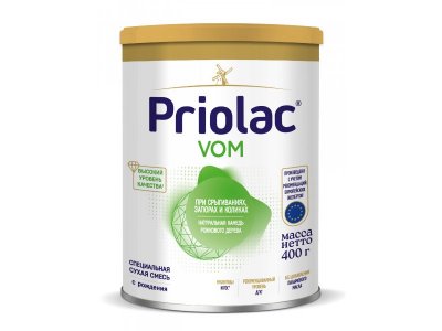 Смесь Priolac Vom специализированная молочная, при коликах, запорах, срыгиваниях с 0 месяцев 400 г 1-00456384_1