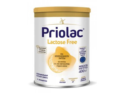 Смесь Priolac Lactose Free специализированная безлактозная с 0 месяцев 400 г 1-00456385_1
