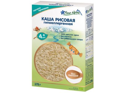 Каша Fleur Alpine безмолочная Рисовая гипоаллергенная, с 4 месяцев, 175 г 1-00007202_1