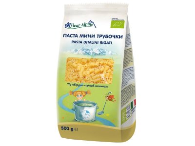 Паста Fleur Alpine, Мини Трубочки (Pasta Detalini Rigati), 500 г 1-00201050_1