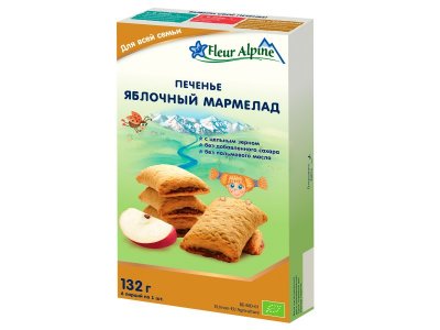 Печенье Fleur Alpine Яблочный мармелад, 132 г 1-00456396_1