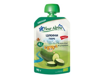 Пюре овощное Fleur Alpine Цукини, с 4 месяцев, 90 г 1-00456405_1