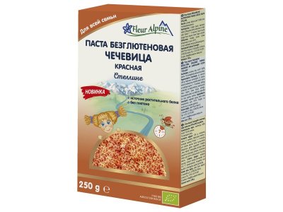 Макароны безглютеновые  Fleur Alpine Звездочки из красной чечевицы, 250 г 1-00456406_1