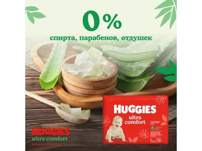 Салфетки влажные Huggies Ultra Comfort Алоэ 168 шт 1-00456522_8