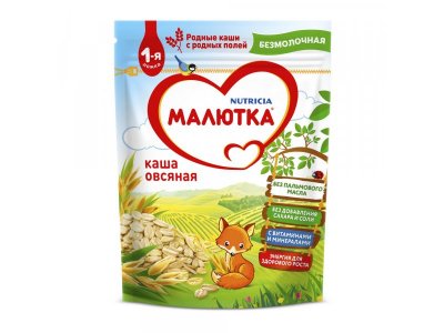 Каша Малютка безмолочная овсяная 200 г, пауч 1-00210329_1