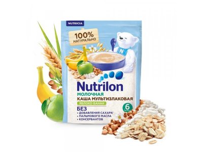 Каша Nutrilon молочная мультизлаковая Яблоко, банан 200 г 1-00250870_2
