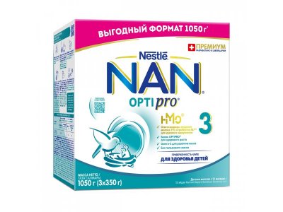 Молочко Nestle NAN 3 детское Optipro 1050 г 1-00357137_1
