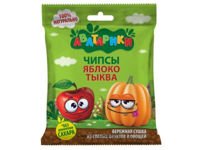 Чипсы яблочные Аватарики яблоко, тыква 15 г 1-00457523_1