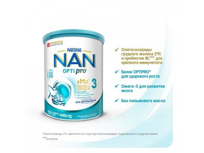 Молочко Nestle NAN 3 детское Optipro 400 г 1-00109578_14