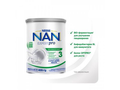 Молочко Nestle NAN 3 Кисломолочный детское 400 г 1-00042411_14