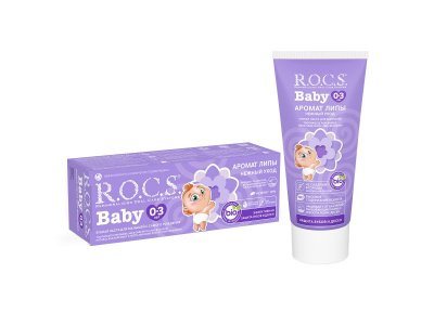 Зубная паста Rocs Нежный уход Аромат липы 0-3 лет, 45 г 1-00000688_1
