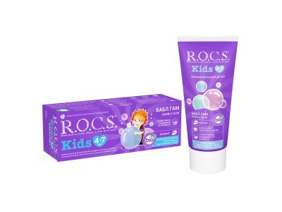 Зубная паста Rocs Kids Бабл гам для детей 4-7 лет 45 г 1-00005411_1