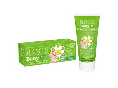 Зубная паста Rocs Baby Нежный уход Душистая ромашка 0-3- лет, 45 г 1-00102519_1