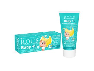 Зубная паста Rocs Baby Нежный уход Банановый Микс 45 г 1-00387776_1