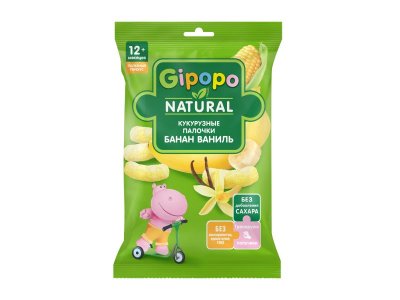 Кукурузные палочки Gipopo Банан и ваниль с 12 мес., 20 г 1-00443827_1