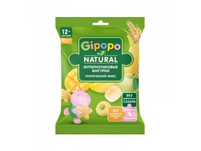 Фигурки мультизлаковые Gipopo Тропический микс с 12 мес., 21 г 1-00443831_1