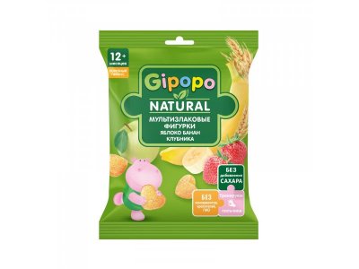 Фигурки мультизлаковые Gipopo Яблоко, банан, клубника с 12 мес., 21 г 1-00443832_1