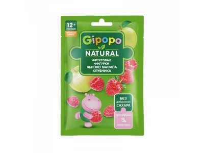 Фруктовые фигурки Gipopo Яблоко, клубника, малина с 12 мес., 15 г 1-00443833_1
