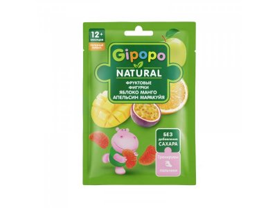 Фруктовые фигурки Gipopo Яблоко, манго, апельсин, маракуйя с 12 мес., 15 г 1-00443834_1