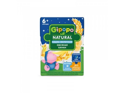 Кашка Gipopo молочная Овсяная с бананом с 6 мес., 200 мл 1-00443773_1