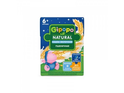 Кашка Gipopo молочная Пшеничная с 6 мес., 200 мл 1-00443774_1