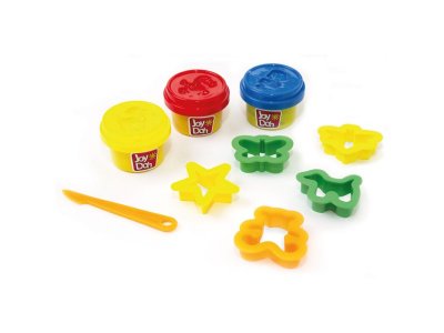 Масса для лепки Joy Doh, набор Mini Kit - маленькая упаковка с пресс-формами, 3 баночки с тестом 1-00457665_1
