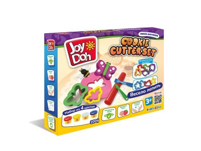 Масса для лепки Joy Doh, набор Cookie Cutter Set - 16 аксессуаров, 4 баночки теста 1-00457667_1