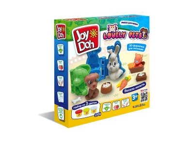 Масса для лепки Joy Doh, набор Lovely Pets -  3d формы, 9 аксесуаров, 3 баночки с тестом 1-00457678_1